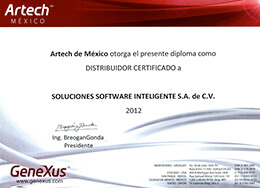 Distribuidor GeneXus Certificado 2012
